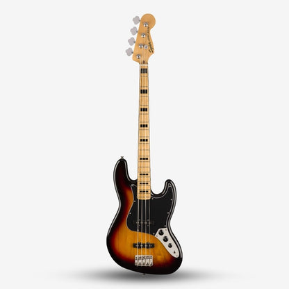 Squier by Fender Classic Vibe 70s Jazz 4 String Bass Guitar, Maple FB - 3-Tone Sunburst