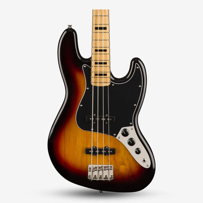 Squier by Fender Classic Vibe 70s Jazz 4 String Bass Guitar, Maple FB - 3-Tone Sunburst