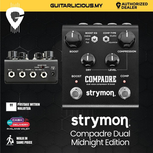 Strymon Compadre Dual Voice Compressor & Boost Guitar Effects Pedal, Midnight Edition