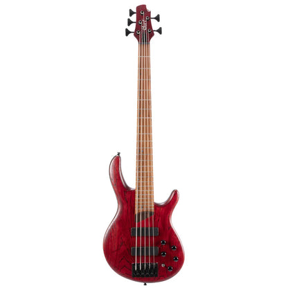 Cort B-5 Element 5-String Bass Guitar with Bag - Open Pore Burgundy Red