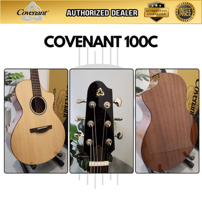 Covenant Guitar 100C 41inch Cutaway Acoustic Guitar including Soft Case and Accessories