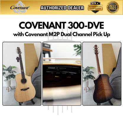 Covenant Guitar 300-DVE 41 inch Semi Acoustic Guitar with Covenant M2P Dual Channel Pick Up / Equalizer