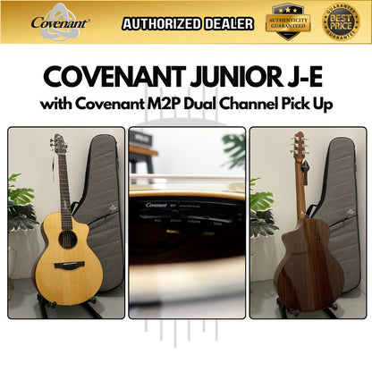 Covenant Guitar Junior J-E 36 inch 3/4 Acoustic Guitar with M2P Dual Channel Pick Up (Build in Speaker)