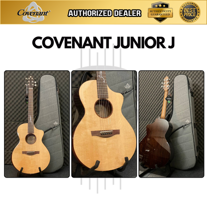 Covenant Guitar Junior J 36 inch Solid Top Acoustic Guitar including Soft Case and Accessories