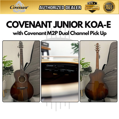 Covenant Guitar Junior KOA-E 36 inch 3/4 Acoustic Guitar with M2P Dual Channel Pick Up (Build in Speaker)