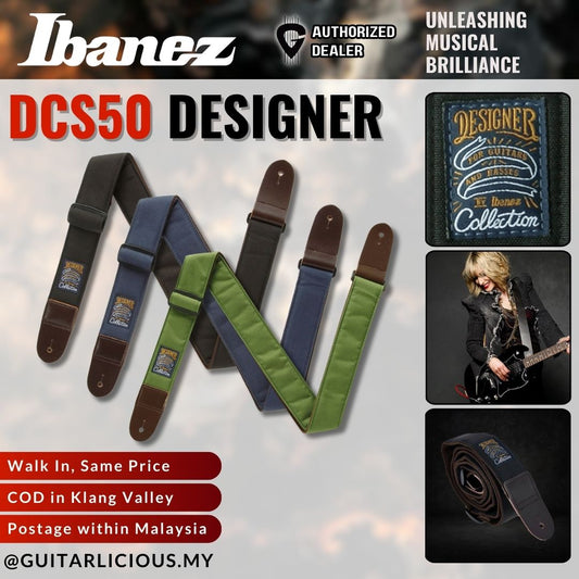 Ibanez DCS50 Designer Collection Guitar Strap For Acoustic , Electric & Bass Guitar (DCS-50 / DCS 50 / IBADCS50 )