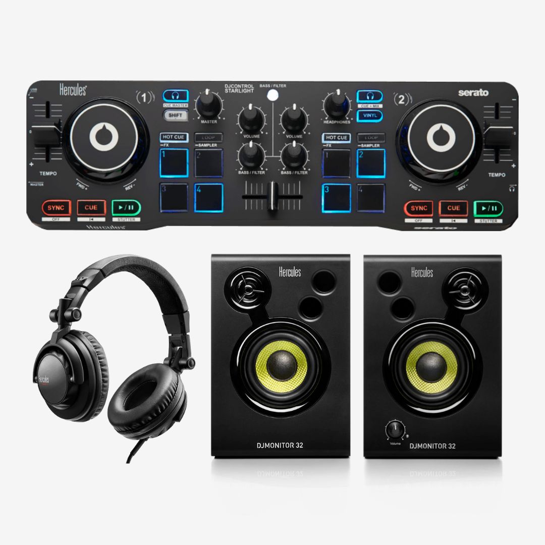 Hercules DJ Control Starter Kit Beginners w Starlight Controller
