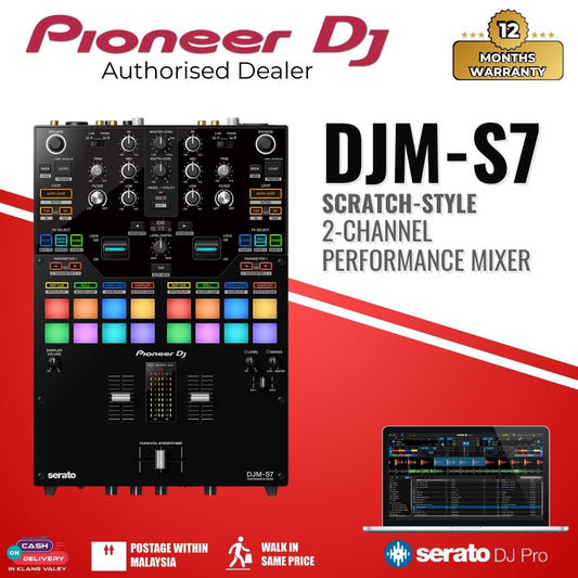 Pioneer DJ DJM-S7 Scratch-style 2-Channel Performance Mixer For Serato DJ