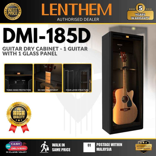 Lenthem Guitar Dry Cabinet for Humidity Control for 1 Guitar with 1 Glass Panel - DMI-185D