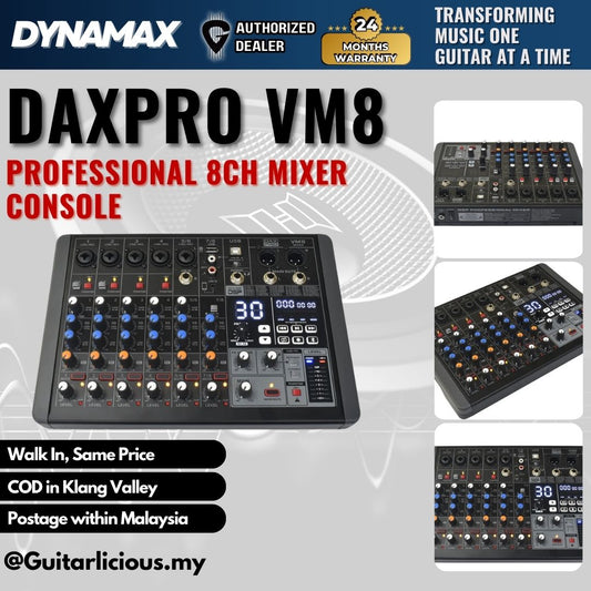 DYNAMAX DAXPRO VM8 Professional 8CH Mixer Console