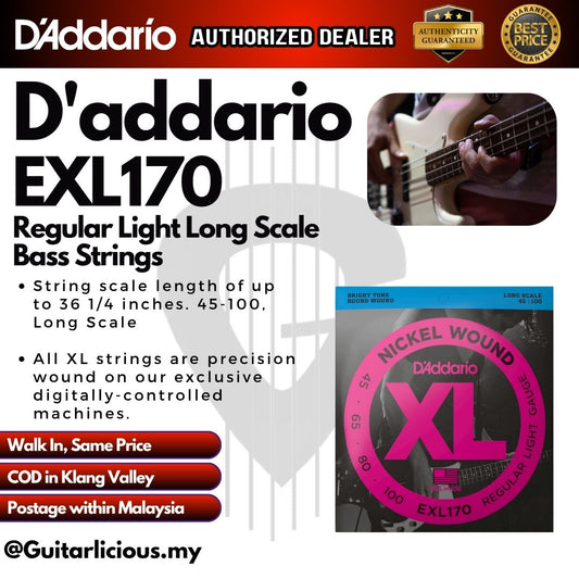 D'Addario EXL170 Regular Light Nickel Wound Long Scale Bass Strings - .045-.100 ( 045-.100 )