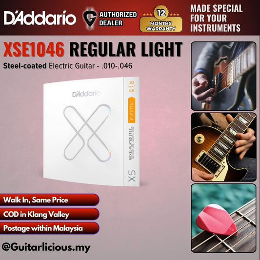 D'Addario XSE1046 Nickel-plated Steel-coated Electric Guitar Strings - .010-.046 Regular Light ( DADXSE1046 )