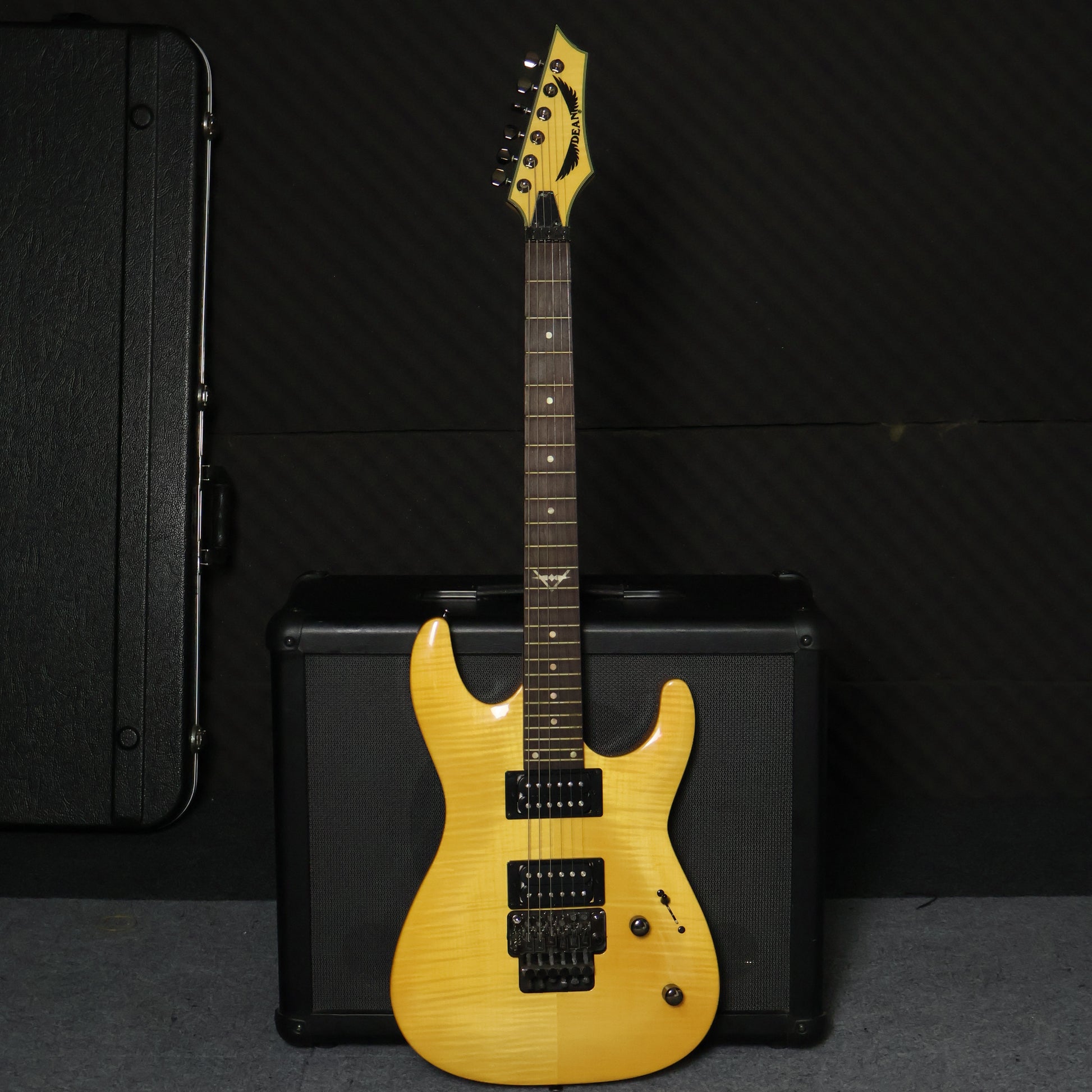 Dean Custom 350 Flame Maple Top Floyd Rose Gloss Natural (6)