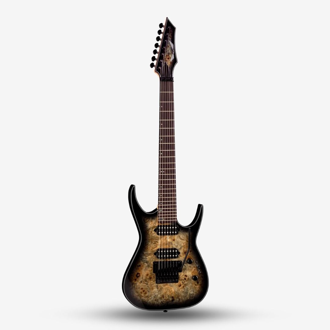 Dean Exile Select 7 Floyd Fluence Electric Guitar Natural Black Burst (2)