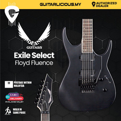 Dean Exile Select Floyd Fluence Electric Guitar Black Satin