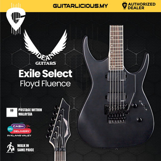 Dean Exile Select Floyd Fluence Electric Guitar Black Satin