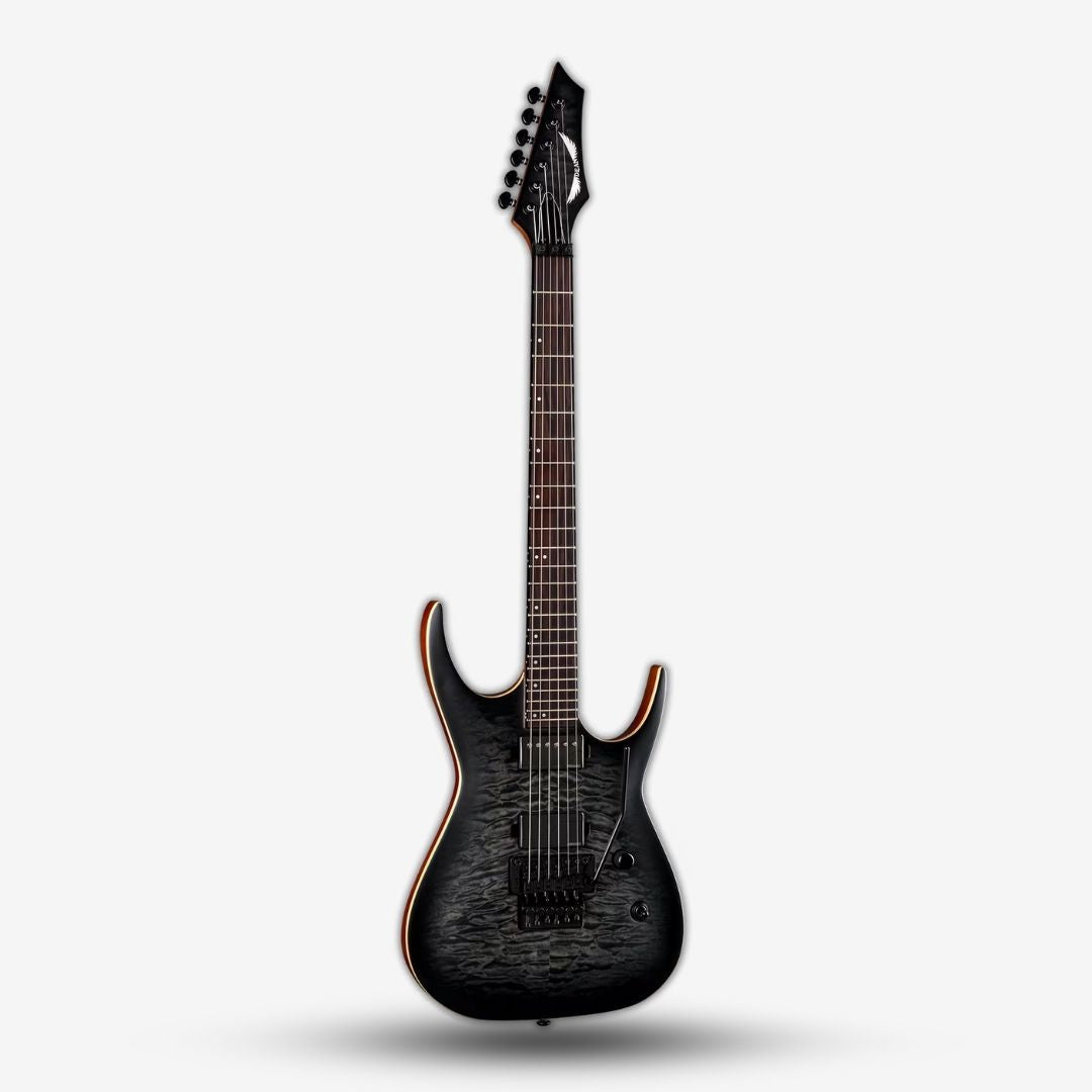 Dean Exile Select Floyd Neck Thru Archtop Electric Guitar Satin Black Burst (2)