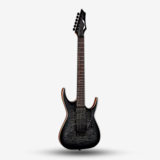 Dean Exile Select Floyd Neck Thru Archtop Electric Guitar Satin Black Burst (2)
