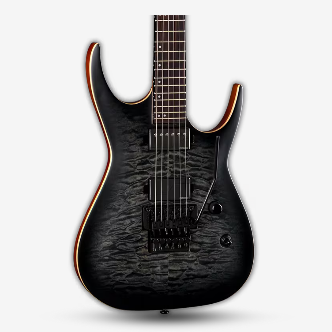 Dean Exile Select Floyd Neck Thru Archtop Electric Guitar Satin Black Burst (3)