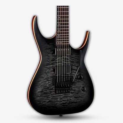 Dean Exile Select Floyd Neck Thru Archtop Electric Guitar Satin Black Burst (3)