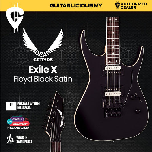 Dean Exile X Floyd Electric Guitar Black Satin