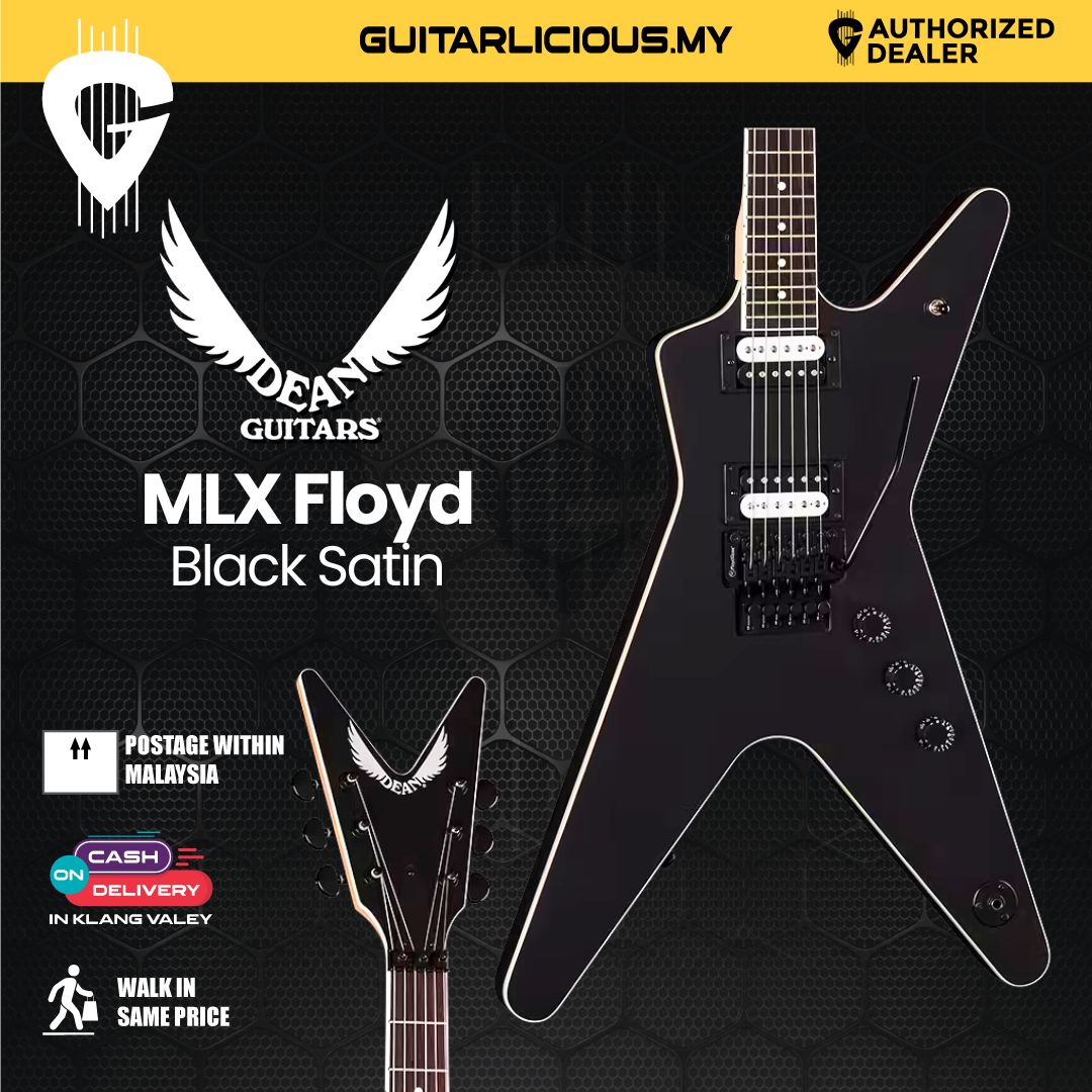 Dean MLX Floyd Electric Guitar Black Satin