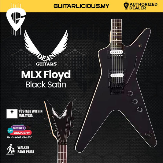 Dean MLX Floyd Electric Guitar Black Satin