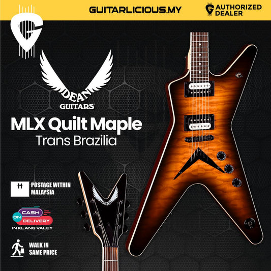 Dean MLX Quilt Maple Electric Guitar Trans Brazilia