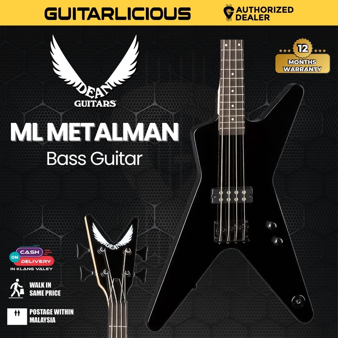 Dean ML Metalman Bass Guitar Classic Black
