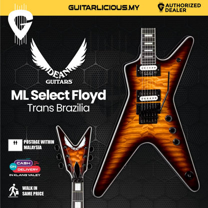 Dean ML Select Floyd Quilt Top Electric Guitar Trans Brazilia