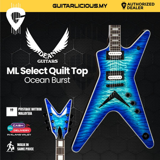 Dean ML Select Quilt Top Electric Guitar Ocean Burst