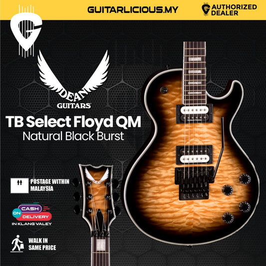 Dean Thoroughbred TB Select Floyd QM Electric Guitar Natural Black Burst