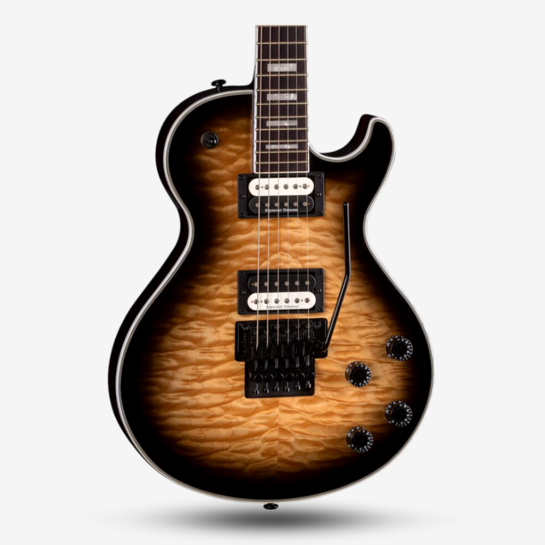 Dean Thoroughbred TB Select Floyd QM Electric Guitar Natural Black Burst (3)