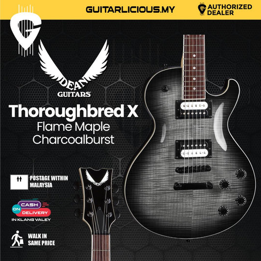Dean Thoroughbred X Flame Maple Electric Guitar Charcoal Burst