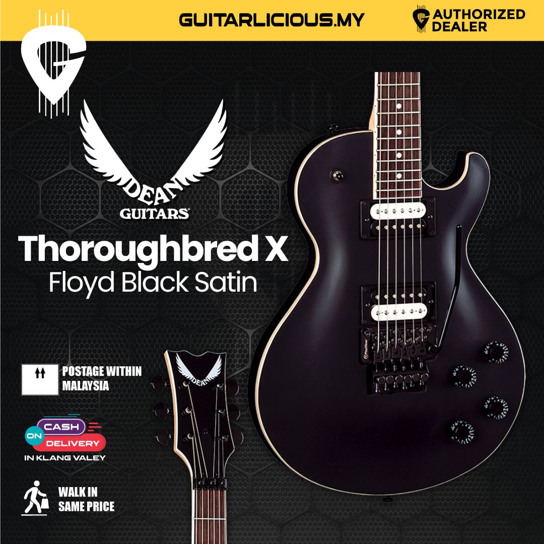 Dean Thoroughbred X Floyd Electric Guitar Black Satin
