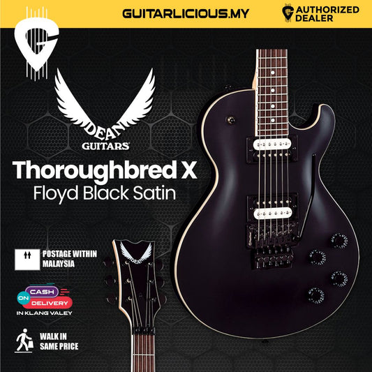 Dean Thoroughbred X Floyd Electric Guitar Black Satin
