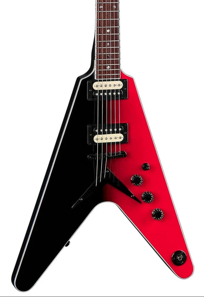 Dean V 79 Electric Guitar Red Black Fade (3)