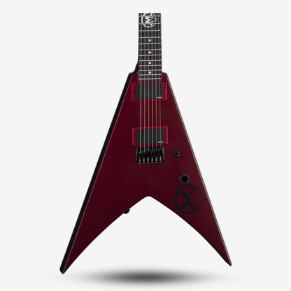 Dean Vengeance Greg Tribbett Met Red Satin Electric Guitar (3)