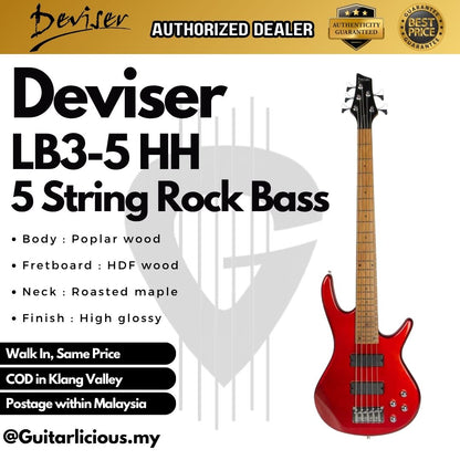 Deviser LB3-5 HH 5 String Rock Bass - ( LB3-5, LB3 )