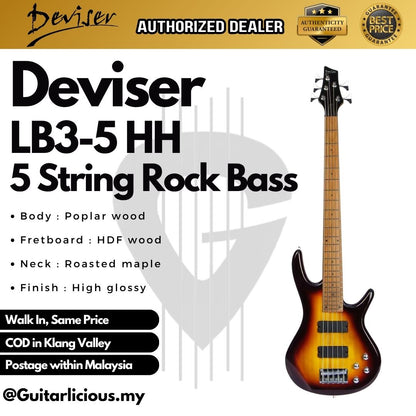 Deviser LB3-5 HH 5 String Rock Bass - ( LB3-5, LB3 )