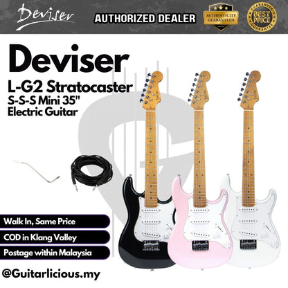 Deviser L-G2 S-S-S Stratocaster Mini 35" Electric Guitar