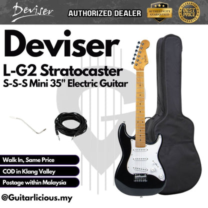 Deviser L-G2 S-S-S Stratocaster Mini 35" Electric Guitar