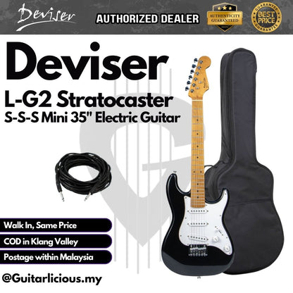 Deviser L-G2 S-S-S Stratocaster Mini 35" Electric Guitar