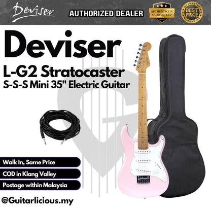 Deviser L-G2 S-S-S Stratocaster Mini 35" Electric Guitar