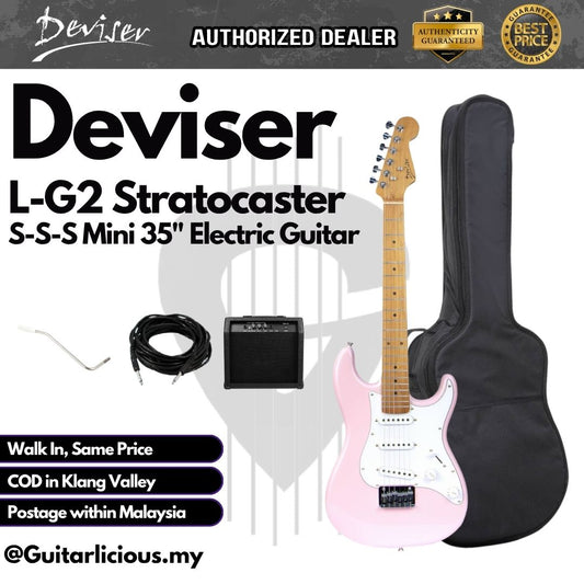 Deviser L-G2 S-S-S Stratocaster Mini 35" Electric Guitar