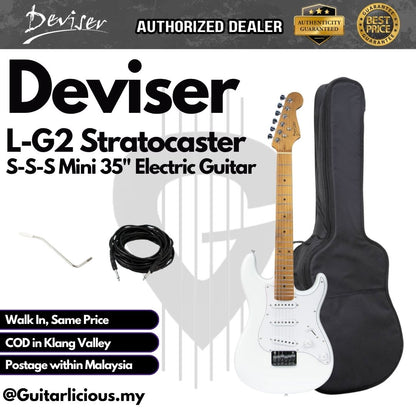 Deviser L-G2 S-S-S Stratocaster Mini 35" Electric Guitar