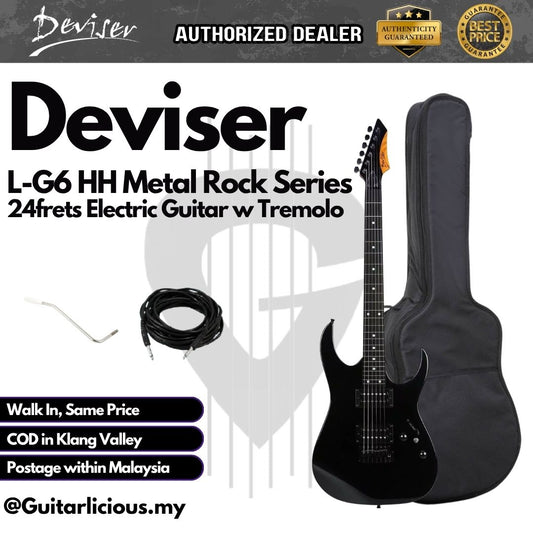 Deviser L-G6 HH Metal Rock Series 24frets Electric Guitar With Tremolo