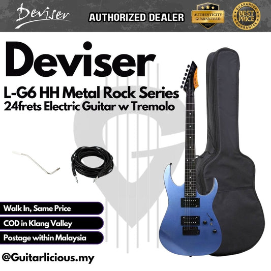 Deviser L-G6 HH Metal Rock Series 24frets Electric Guitar With Tremolo