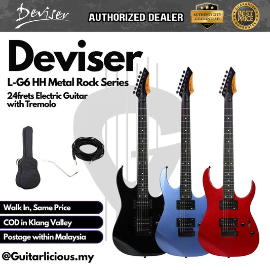 Deviser L-G6 HH Metal Rock Series 24frets Electric Guitar With Tremolo