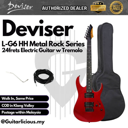 Deviser L-G6 HH Metal Rock Series 24frets Electric Guitar With Tremolo